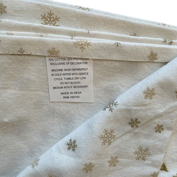 Christmas Snowflake Kitchen Towels 20x28 Embroidered White & Gold Set of 2 NEW - Picture 6 of 6